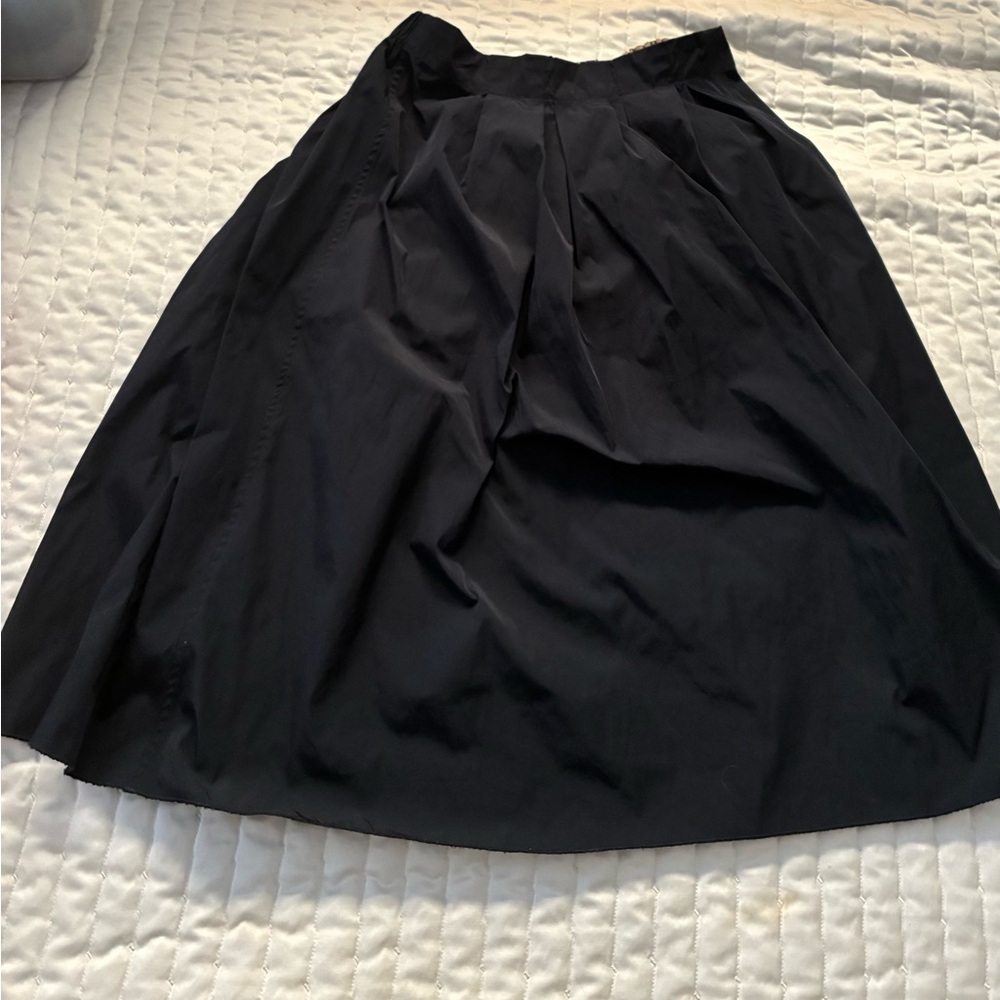 Zara Women's Navy Pleated A-Line Skirt Midi Pockets